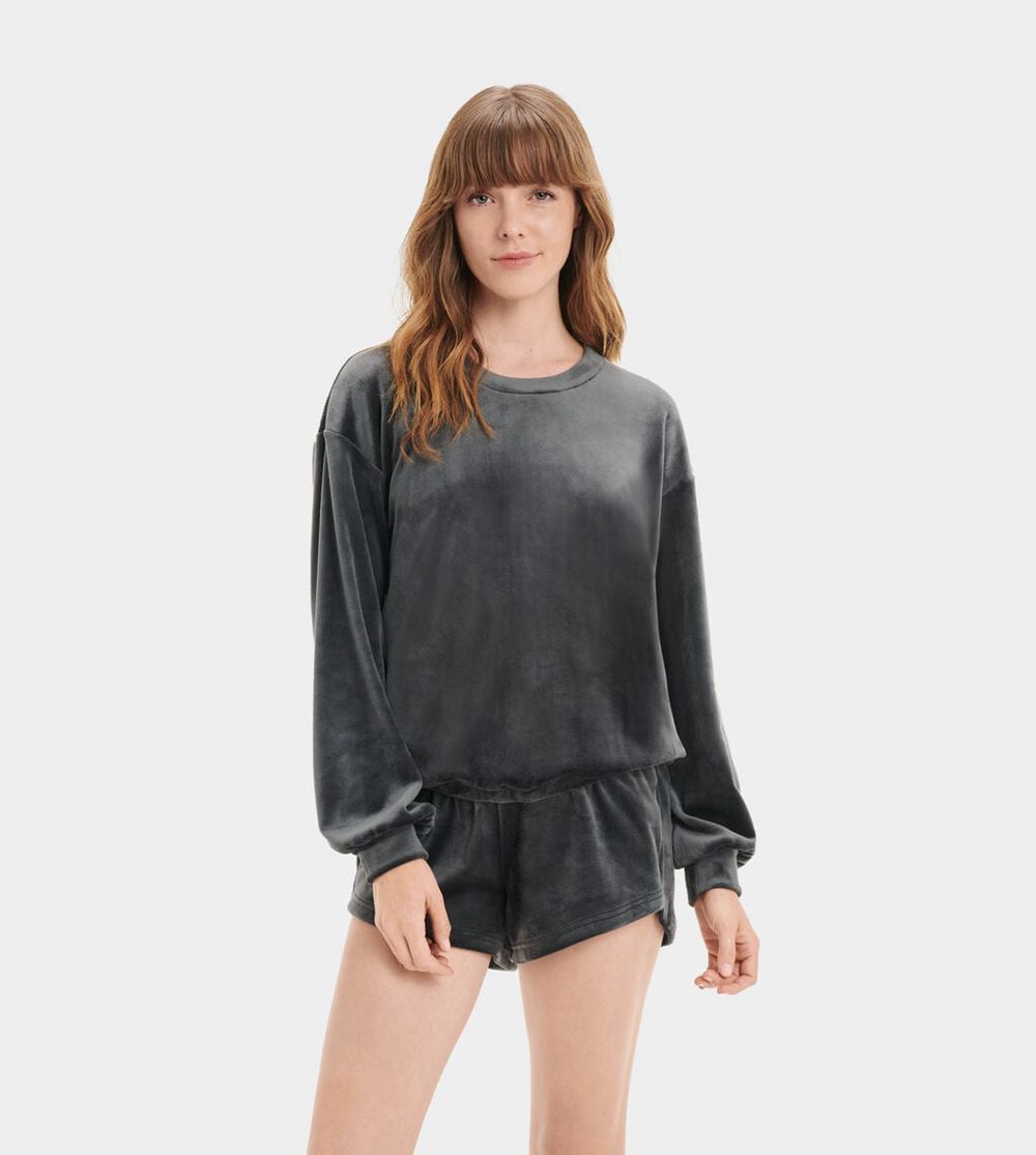 Ugg Pullover Womens - Ugg Shanara Crewneck Black - 315QGALOJ